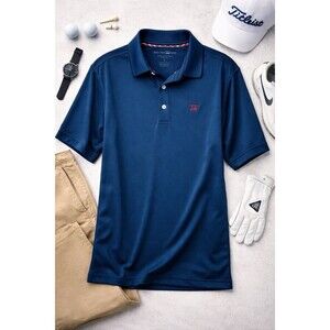 Bald Head Blues Performance Polo Shirt Mens Large Navy Blue Kenmure N Carolina